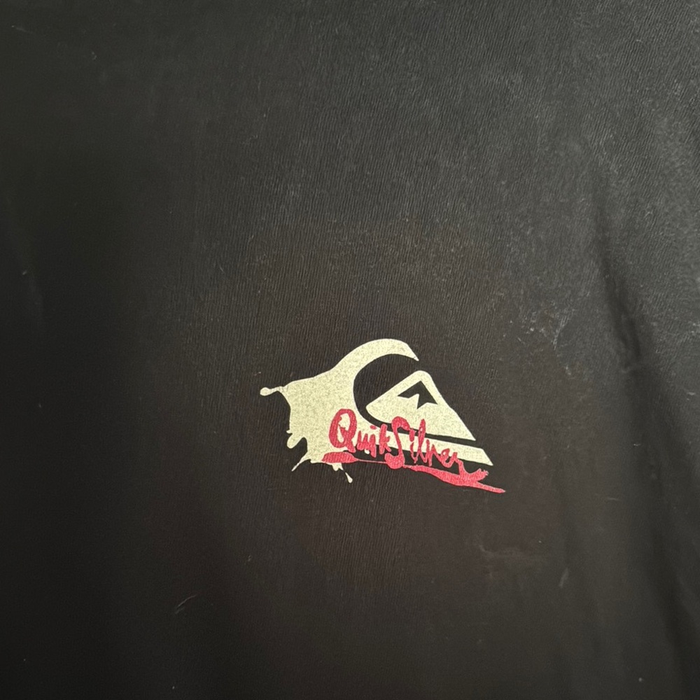 Quiksilver Black Tee with White and Red Logo - Picture 2 of 4